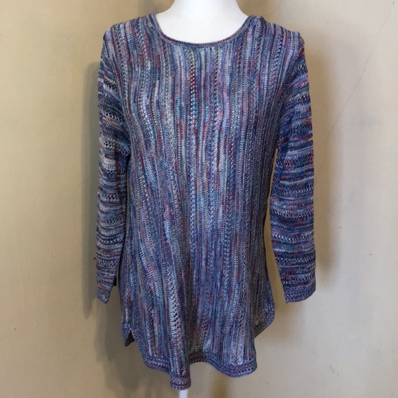 Christopher & Banks Sweaters - Christopher & Banks Multicolor Open Knit Acrylic Crew Neck Sweater Size XL